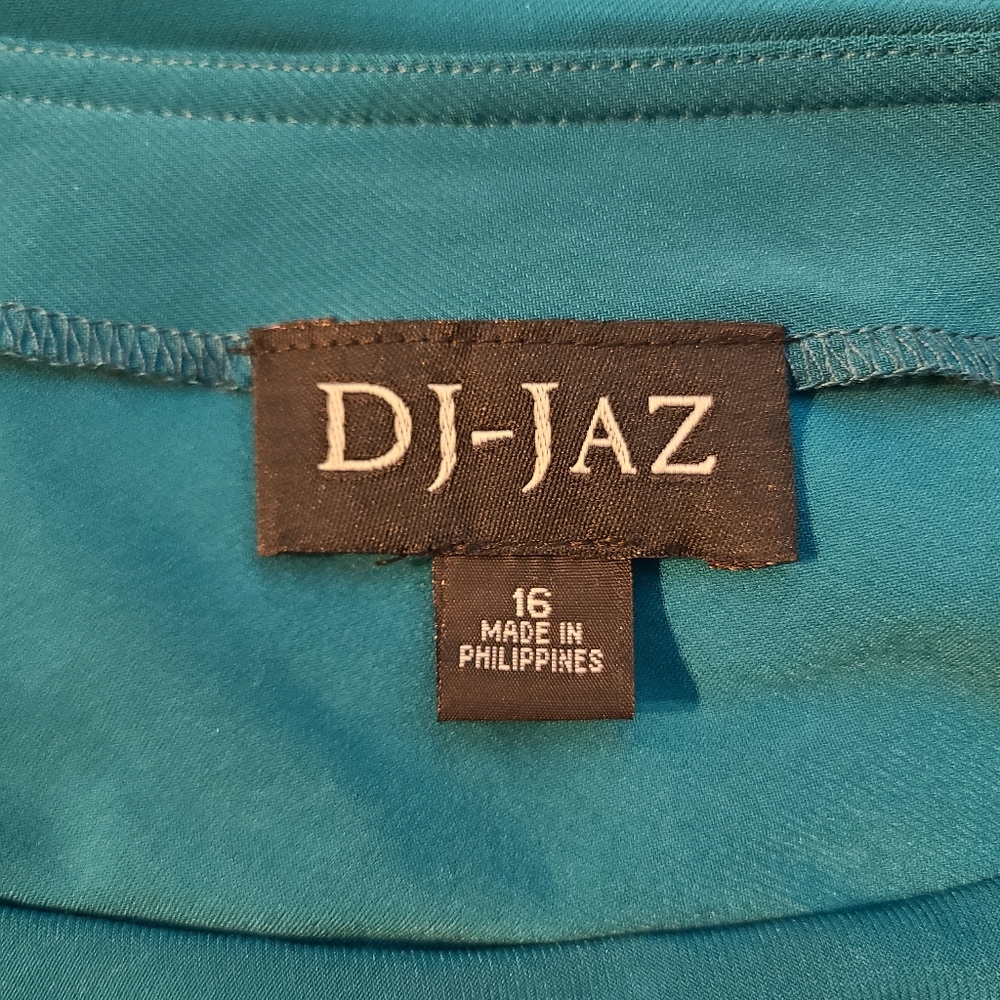DJ-Jaz One Shoulder Crystal Dress Size 16 Beautiful Teal Dress - Picture 5 of 5